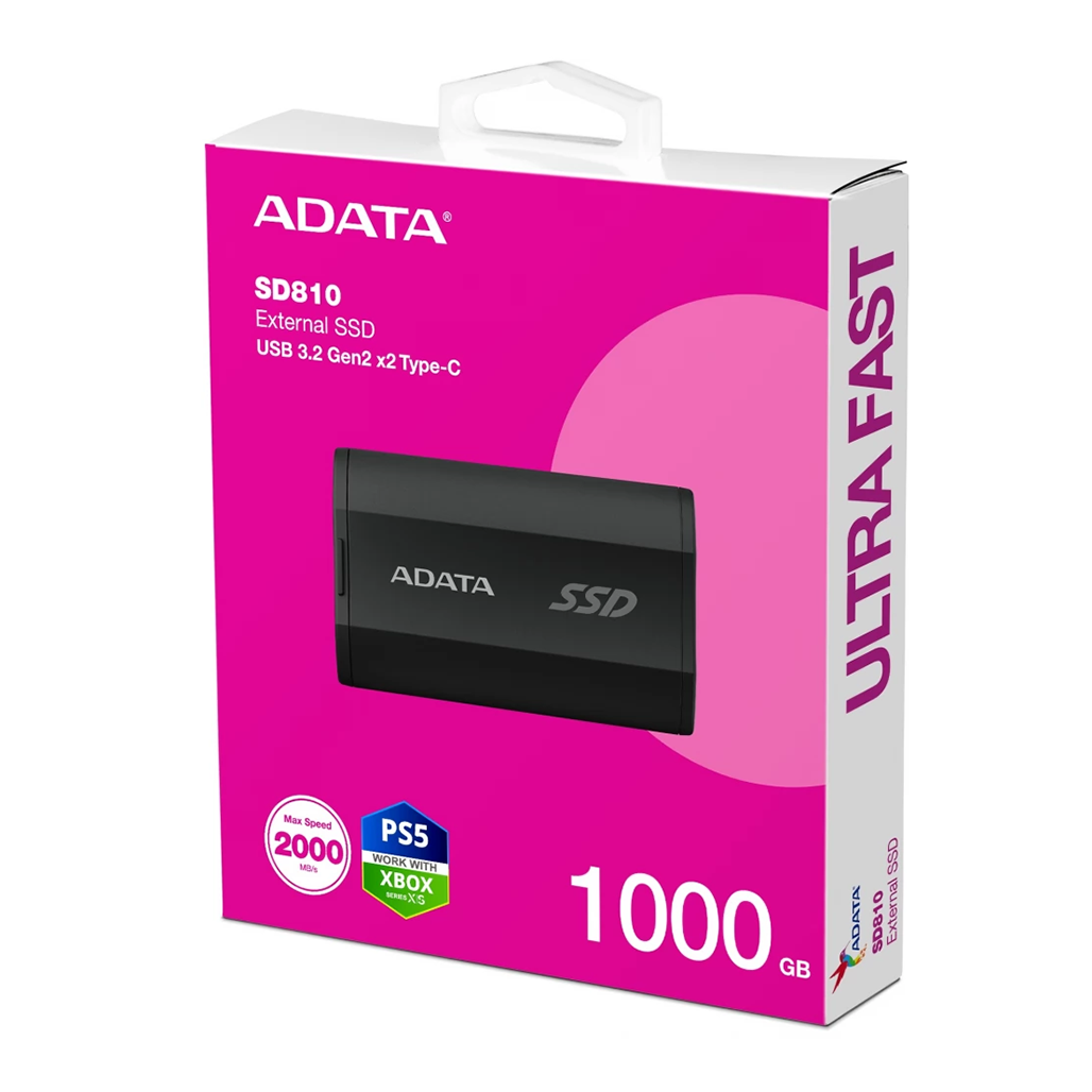 A Photo Of ADATA SD810 External SSD - Ultra-Speed USB 3.2 Gen 2 x2, IP68 Waterproof & MIL-STD-810G Drop Resistant, 1TB/2TB/4TB