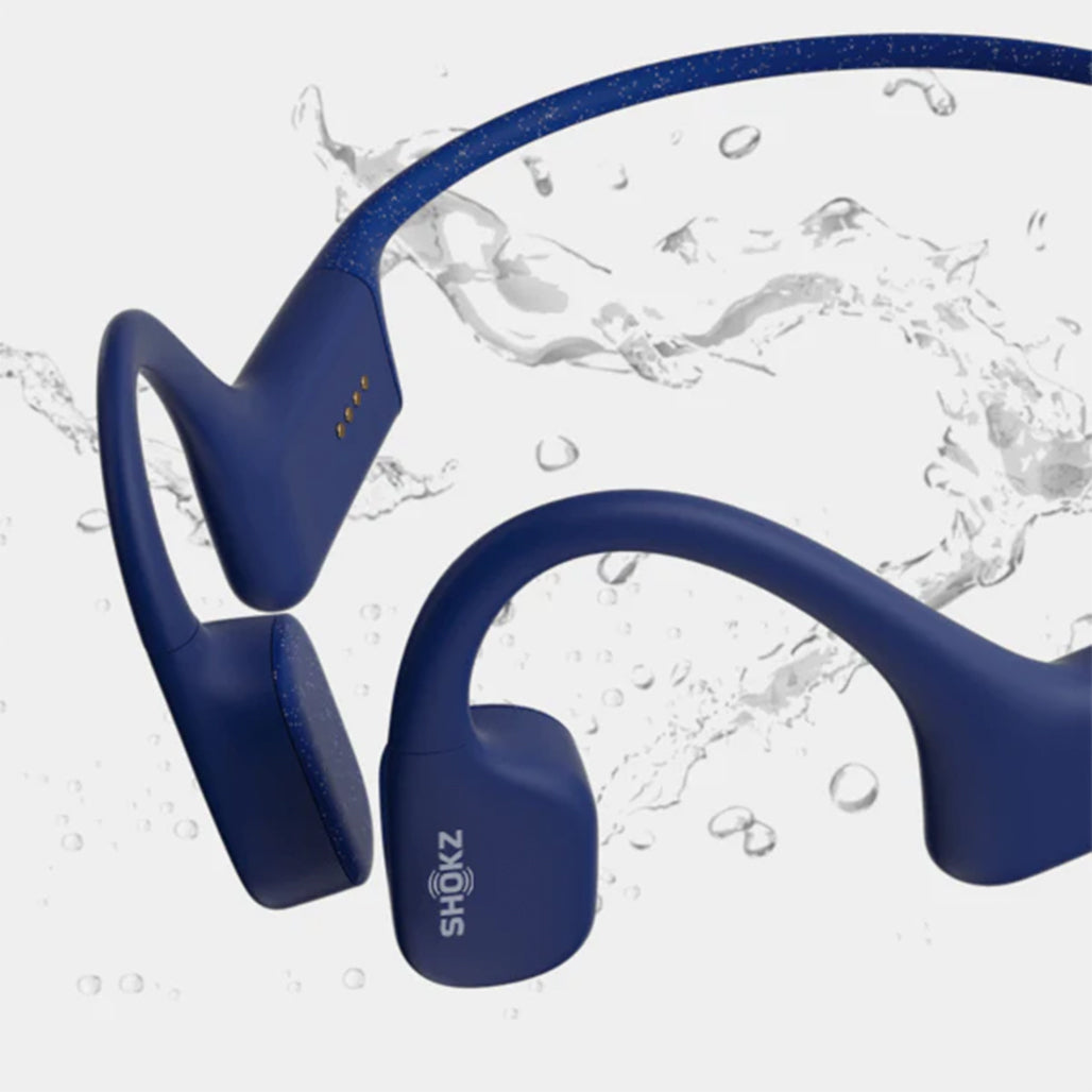 A Photo Of Shokz OPENSWIM Waterproof MP3 Headphones with 7th Generation Bone Conduction Technology, 4GB Storage, and 8-Hour Battery Life