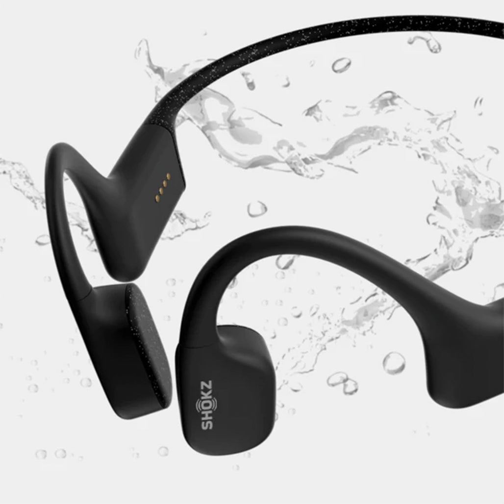 A Photo Of Shokz OPENSWIM Waterproof MP3 Headphones with 7th Generation Bone Conduction Technology, 4GB Storage, and 8-Hour Battery Life