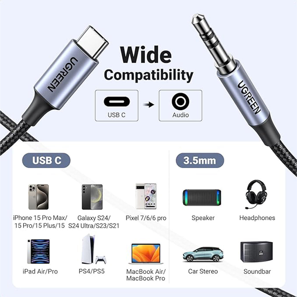 A Photo Of UGreen USB-C to 3.5mm Audio Adapter | High-Quality DAC, Durable, Plug & Play