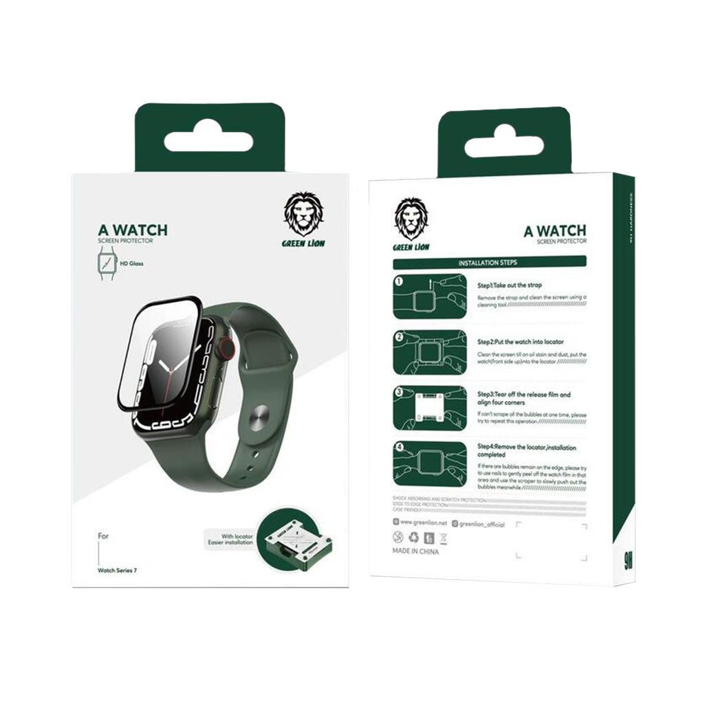 Green Lion 3D Pro HD Glass Screen Protector For Apple Watch 45mm, 31963753185532, Available at 961Souq