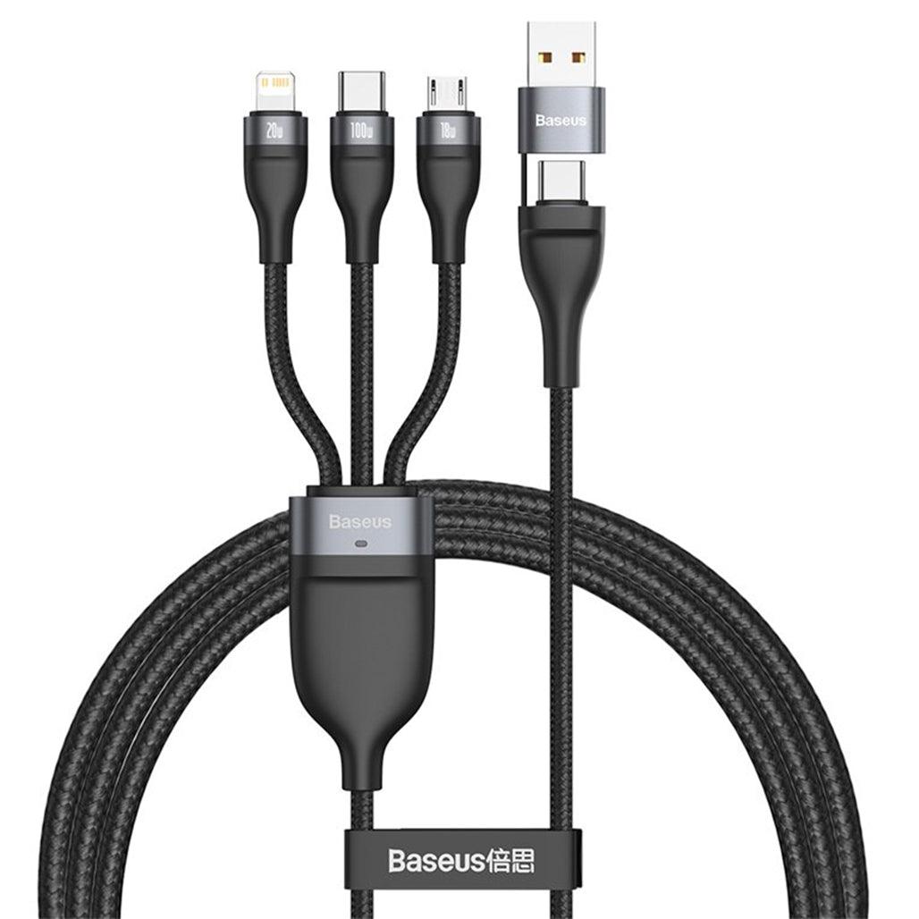 Baseus Flash Series Two-for-three Fast Charging Data Cable U+C to M+L+C 100W, 23189062484140, Available at 961Souq