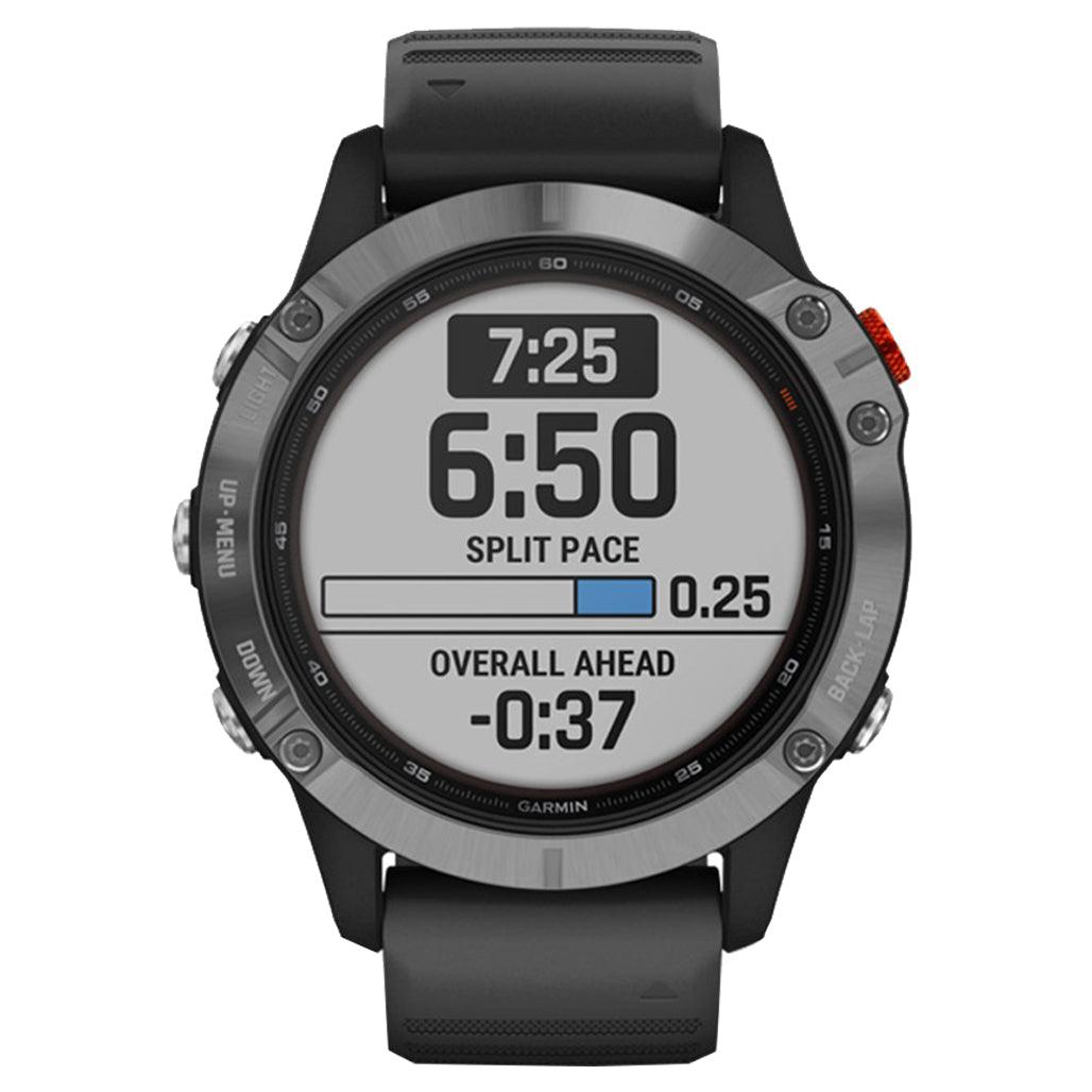 Garmin FĒNIX 6 Solar Silver With Black Band, 22953791717548, Available at 961Souq