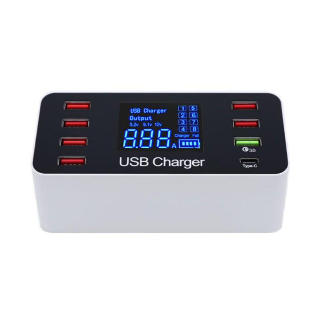 USB Smart Charger 6+1 3.0 ports plus one Type-c, 28889977848060, Available at 961Souq