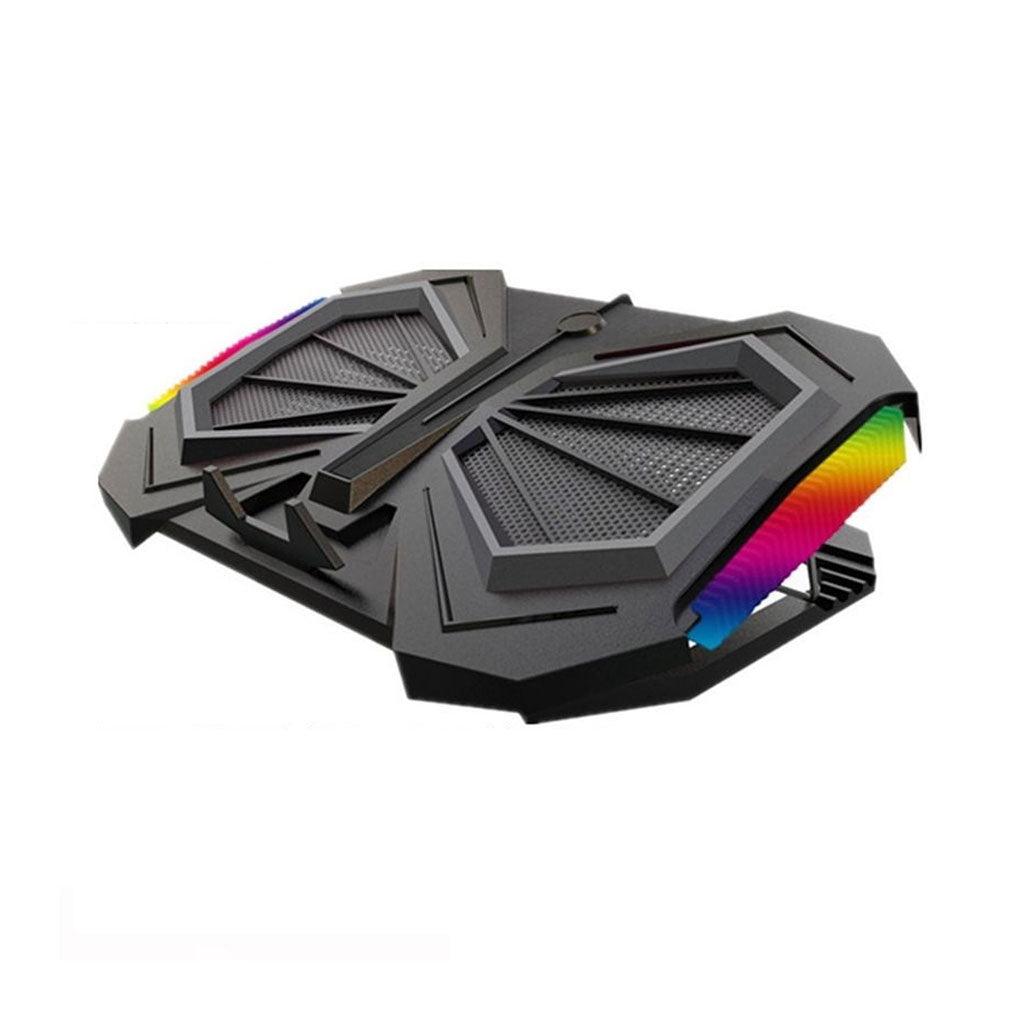 YL-017 Gaming Laptop Cooling Pad Stand – RGB Side Lights – 2 x USB -12 to17 Inch, 31157542912252, Available at 961Souq