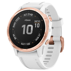 A Photo Of Garmin FĒNIX 6S Pro - Rose Gold-Tone With White Band