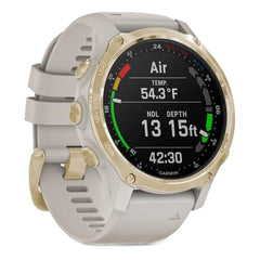 Garmin Descent MK2S Light Gold With Light Sand Silicone Band from Garmin sold by 961Souq-Zalka