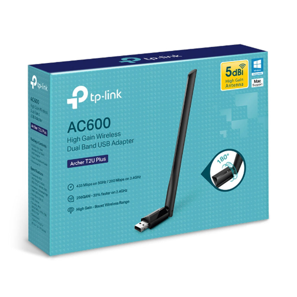 TP-Link Archer T2U Plus AC600 High Gain Wireless Dual Band USB Adapter from TP-Link sold by 961Souq-Zalka