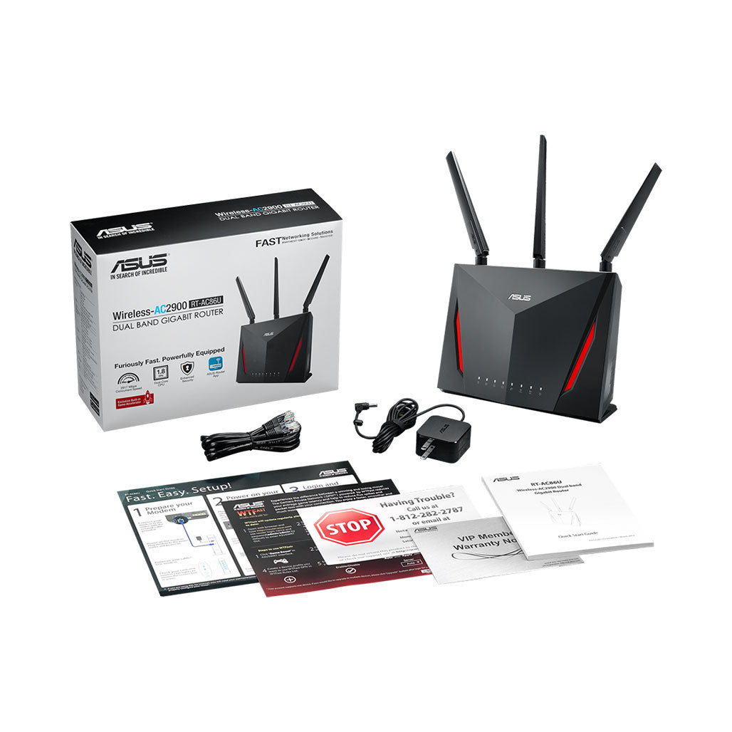 Asus RT-AC86U, AC2900 Dual Band Gigabit WiFi Gaming Router from Asus sold by 961Souq-Zalka