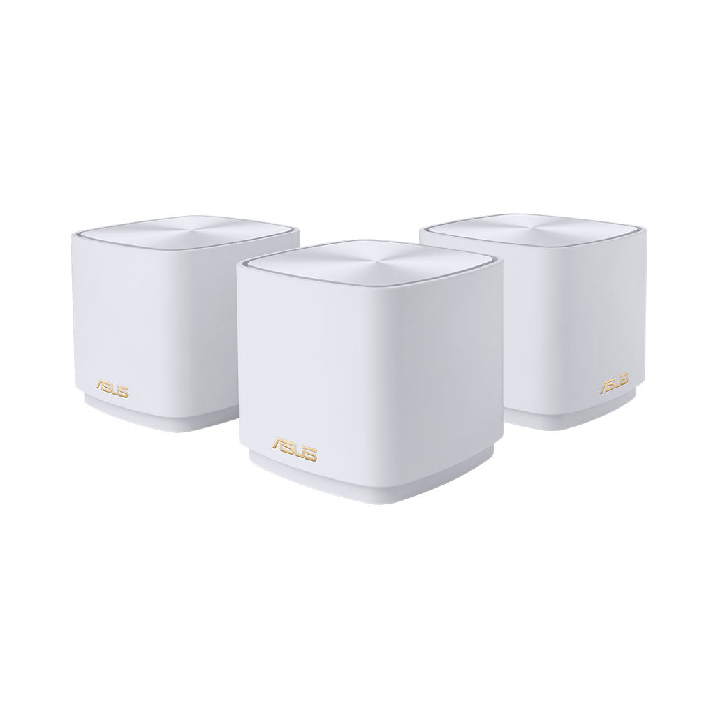 A Photo Of ASUS ZenWiFi AX Mini XD4 (White) – 3-Pack Mesh WiFi System, AX1800, Dual-Band, AiMesh, Alexa & IFTTT Support