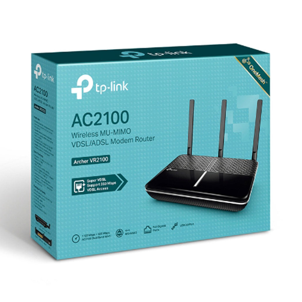 TP-Link Archer VR2100 AC2100 Wireless MU-MIMO VDSL/ADSL Modem Router, 31737920422140, Available at 961Souq
