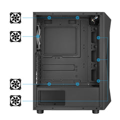 AeroCool Gaming Case Falcon 4*RGB FAN Tempered Glass Full Window - Falcon-G-BK-V1 from AeroCool sold by 961Souq-Zalka