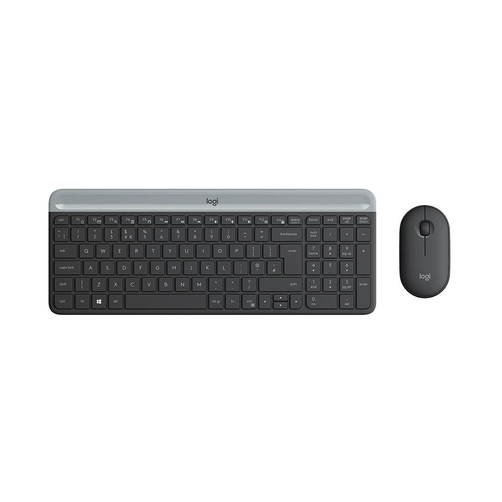 A Photo Of Logitech MK470 Slim - Wireless Keyboard and Mouse Combo in Black (EN/AR) with Extended Battery Life