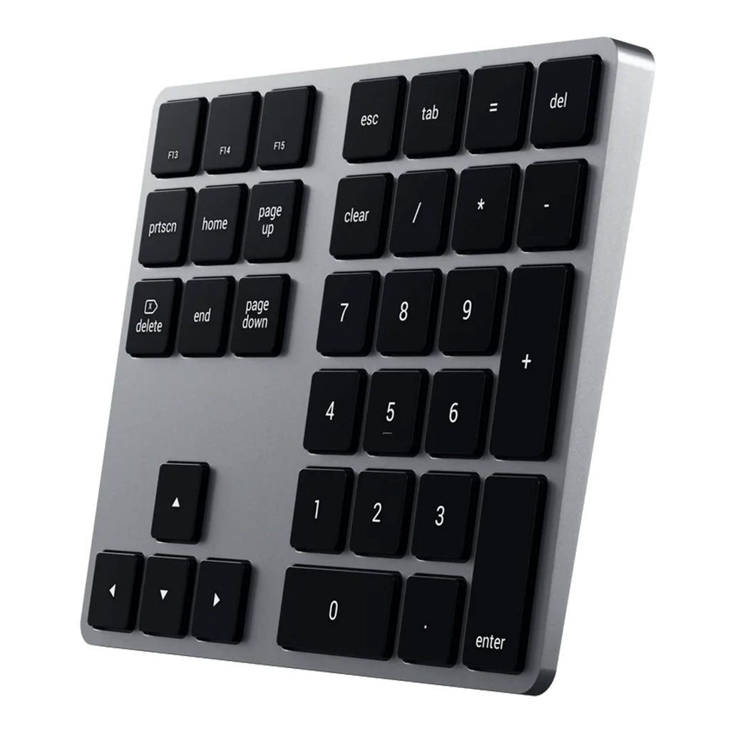 A Photo Of Satechi Wireless Extended Keypad - Space Grey | ST-XLABKM – Bluetooth Number Pad with MacOS Shortcut Keys