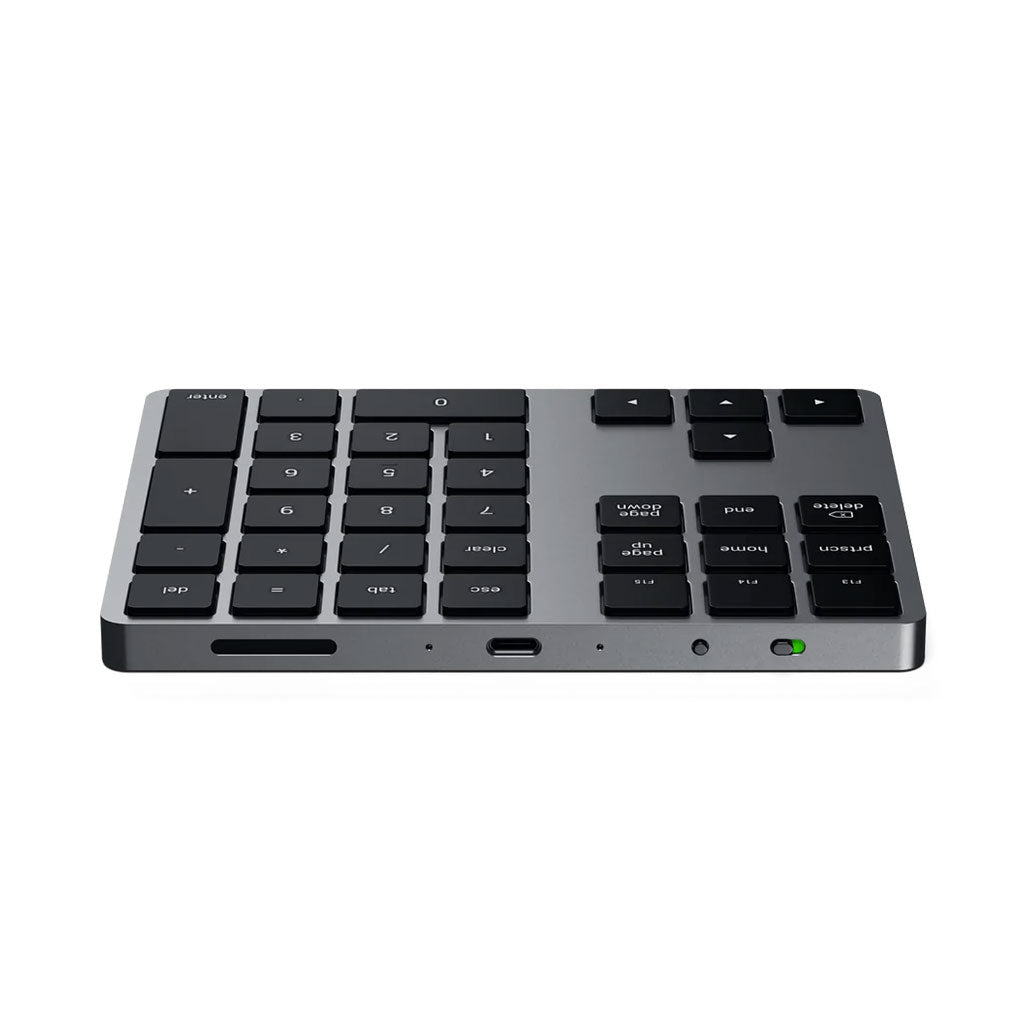 A Photo Of Satechi Wireless Extended Keypad - Space Grey | ST-XLABKM – Bluetooth Number Pad with MacOS Shortcut Keys