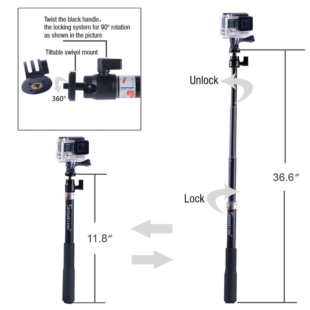 Smatree SmaPole Q1 Extendable Selfie Stick / Monopod from Other sold by 961Souq-Zalka