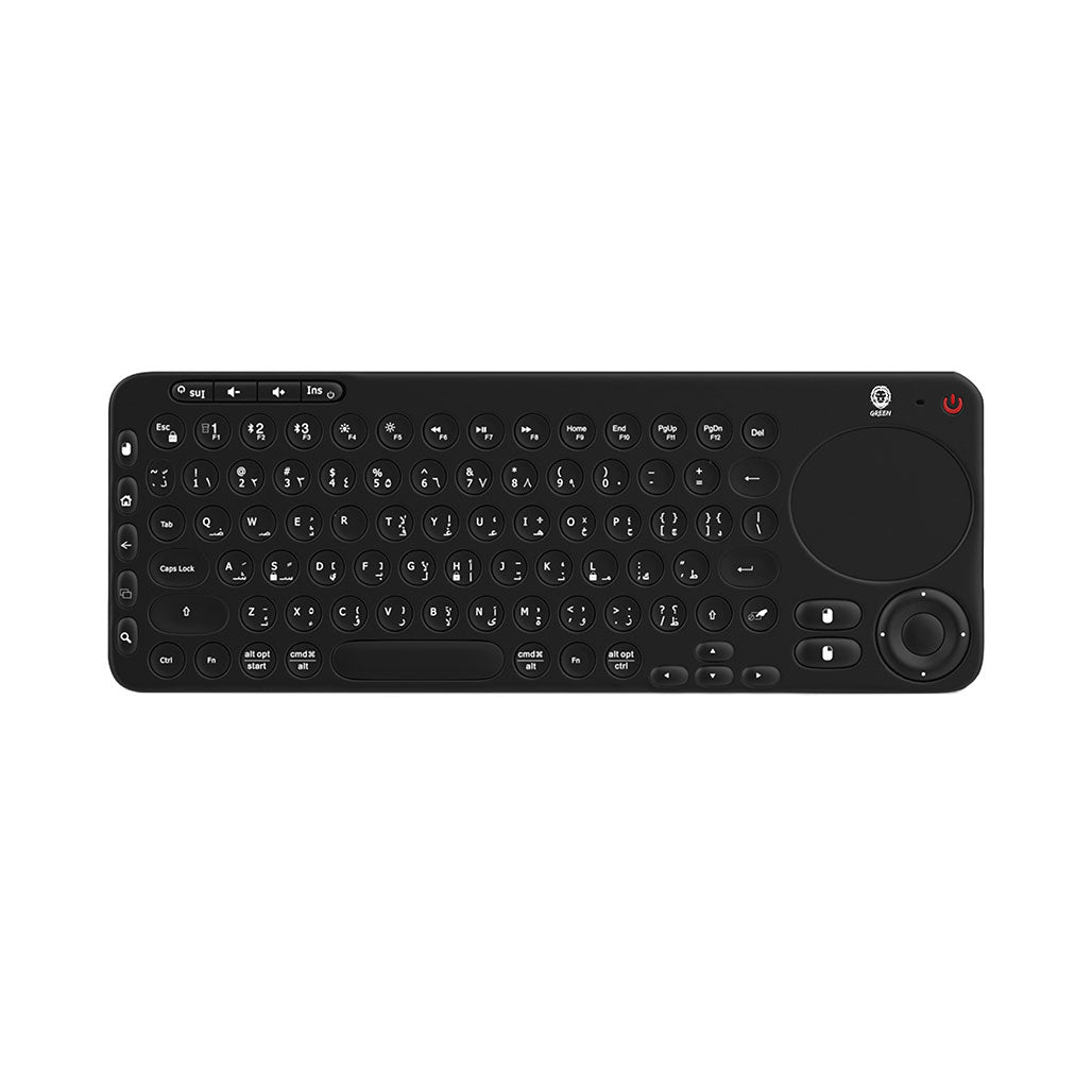 Green Lion Dual Mode Portable Wireless Keyboard ( English / Arabic ) with Touch Pad – Black, 31617139376380, Available at 961Souq
