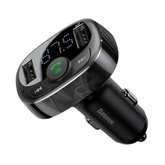 A Photo Of Baseus T-Typed Bluetooth MP3 Charger with Car Holder – Dual USB Fast Charging & Hands-Free Calling