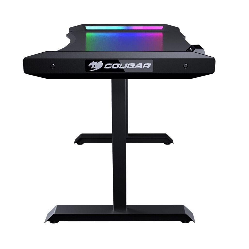 A Photo Of Cougar MARS 120 Gaming Desk – Adjustable Height, RGB Integration, USB Ports, Sturdy Build