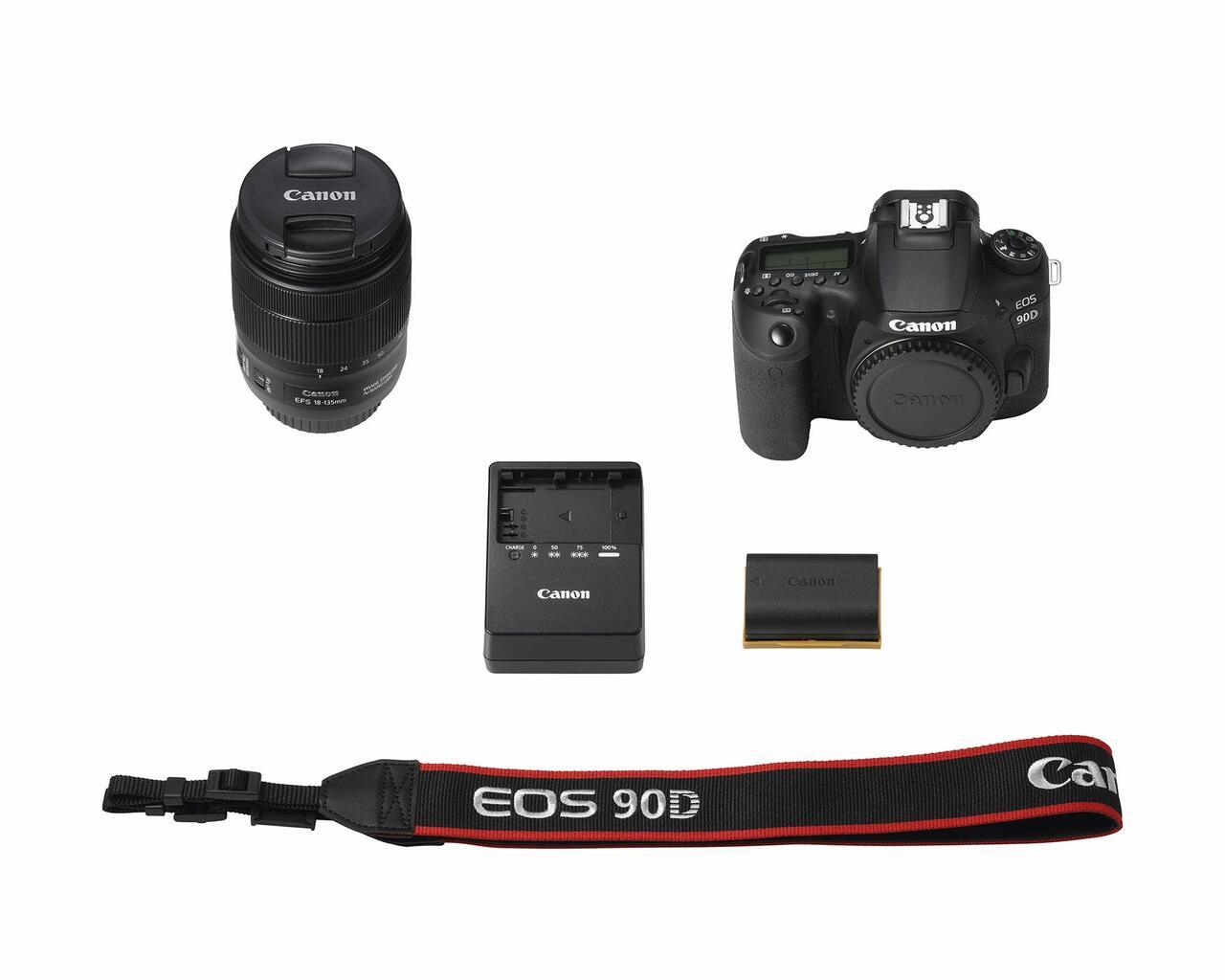 A Photo Of Canon EOS 90D Digital SLR Camera with 18-135mm IS USM Lens - 32.5MP, 4K UHD Video, 10 fps Continuous Shooting