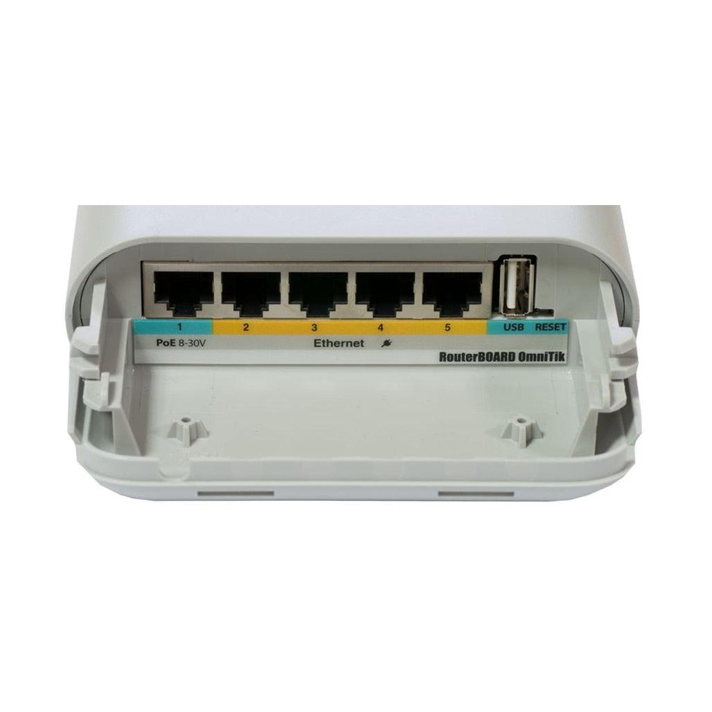 Mikrotik OmniTIK 5 PoE 7.5dBi Integrated AP, 5GHz Dual chain, 5xEthernet ports with PoE output, 20530188648620, Available at 961Souq