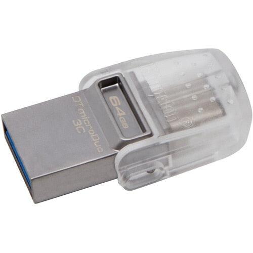 A Photo Of Kingston 64GB DataTraveler microDuo 3C – Dual-Connector USB 3.0 Flash Drive with USB Type-C