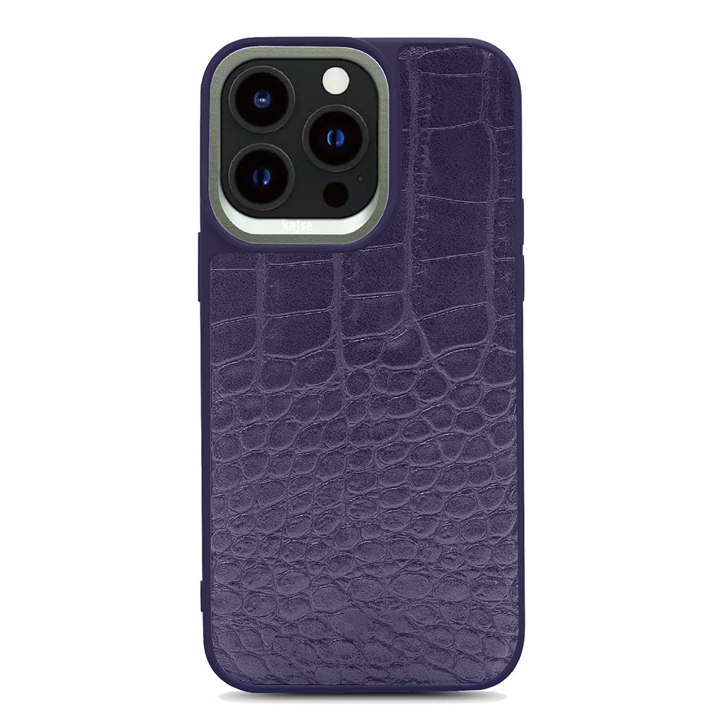 Kajsa Luxury Glamorous Collection - Croco II Case for iPhone 14 Pro / iPhone 14 Pro Max Purple from Kajsa sold by 961Souq-Zalka