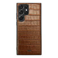 Kajsa Neo Luxury Classic Collection - Leather Back Case for Samsung Galaxy S23 Ultra Havane from Kajsa sold by 961Souq-Zalka