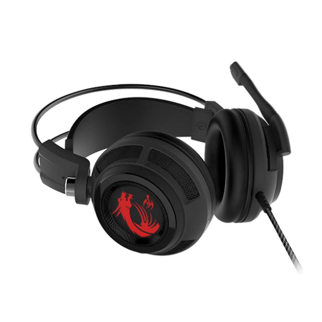 MSI DS502 Gaming Headset with Microphone, Enhanced Virtual 7.1 Surround Sound, Intelligent Vibration System from MSI sold by 961Souq-Zalka